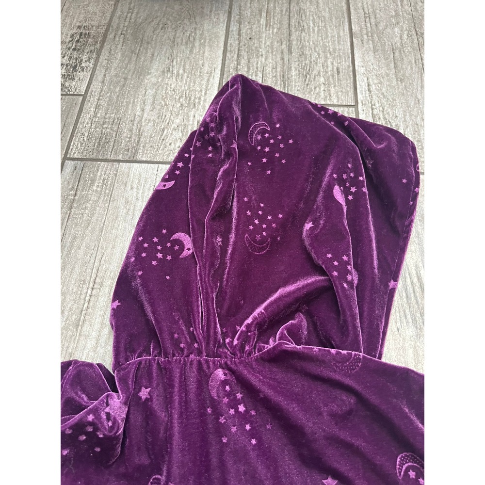 Spirit Halloween Celestial Coven Hooded Dress Women 1X Purple Bell Sleeve Witch - Picture 9 of 14